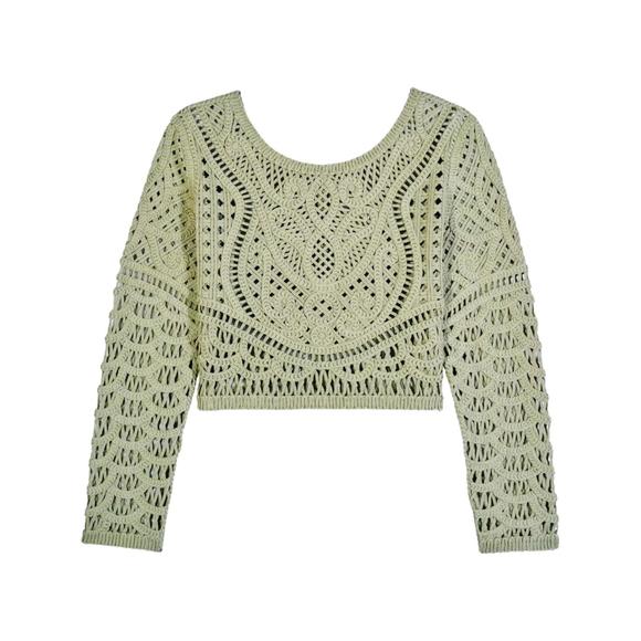 NEW BA&SH marc cropped cardigan in green - Picture 4 of 4